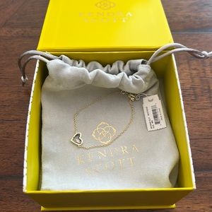 Kendra Scott, Ari Heart Gold Chain Bracelet in Abalone Shell